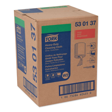 Tork Heavy-Duty Cleaning Cloth, 12.6 x 10, White, 400/Carton (TRK530137)