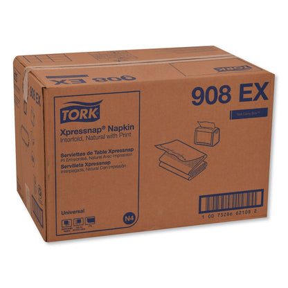 Tork Xpressnap Interfold Dispenser Napkins, 1-Ply, 13 x 8.5, Natural, 500/PK, 12PK/CT (TRK908EX)