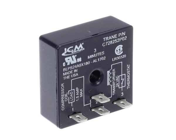 Trane RLY01634 Relay, 3 minute time delay, 24 VAC (TRNRLY01634)