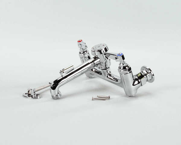 T&S Brass B-0665-Bstp Service Sink Faucet, Wall Mount, 8 Cente (TSB-0665-BSTP)
