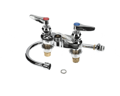 T&S Brass B-0874-122X-Cr 4 Lavatory Fct, Deck Mt, Ceramas, Swivel (TSB-0874-122X-CR)