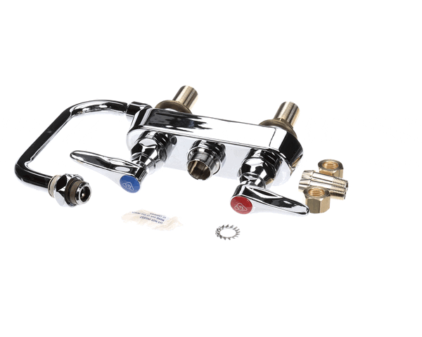 T&S Brass B-1110-Xs Workboard Faucet, Deck Mount, 4 Centers, (TSB-1110-XS)