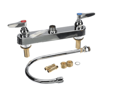 T&S Brass B-1142-Xs Workboard Faucet, Deck Mount, 8 Centers, (TSB-1142-XS)