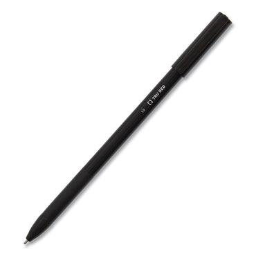 TRU RED Gripped Ballpoint Pen, Stick, Medium 1 mm, Black Ink, Black Barrel, Dozen (TUD24328148)