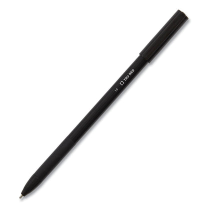 TRU RED Gripped Ballpoint Pen, Stick, Medium 1 mm, Black Ink, Black Barrel, Dozen (TUD24328148)