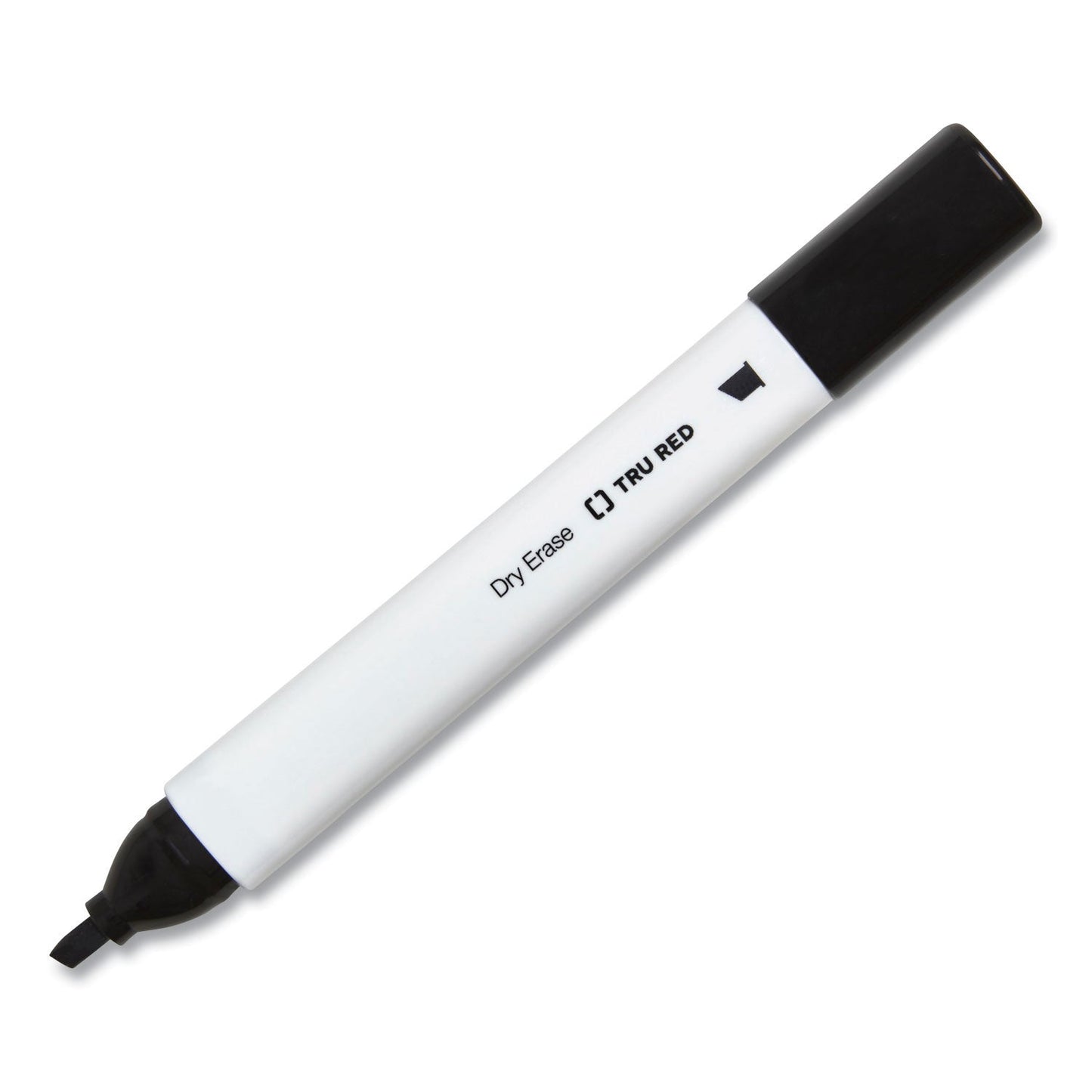 TRU RED Dry Erase Marker, Tank-Style, Medium Chisel Tip, Black, 4/Pack (TUD24376614)