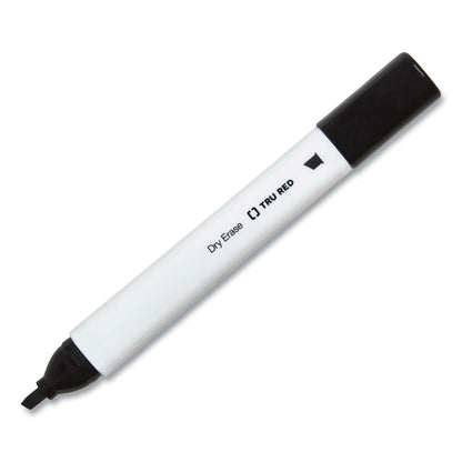 TRU RED Dry Erase Marker, Tank-Style, Medium Chisel Tip, Black, 4/Pack (TUD24376614)
