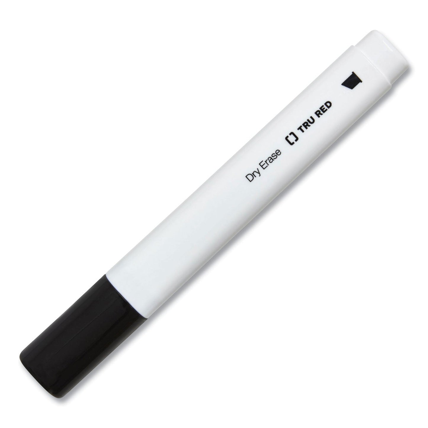TRU RED Dry Erase Marker, Tank-Style, Medium Chisel Tip, Black, 4/Pack (TUD24376614)