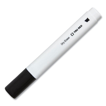 TRU RED Dry Erase Marker, Tank-Style, Medium Chisel Tip, Black, 4/Pack (TUD24376614)