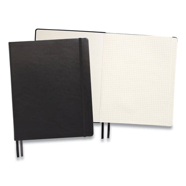 TRU RED Flexible-Cover Business Journal, Quadrille Rule, Black Cover, 8 x 10, 128 Sheets (TUD24377316)