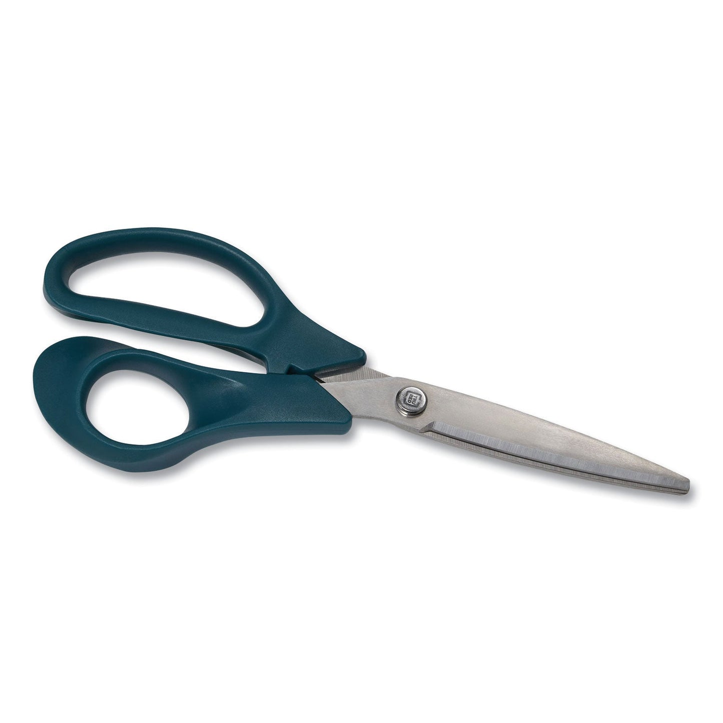 TRU RED Stainless Steel Scissors, 8" Long, 3.58" Cut Length, Green Straight Handle (TUD24380497)