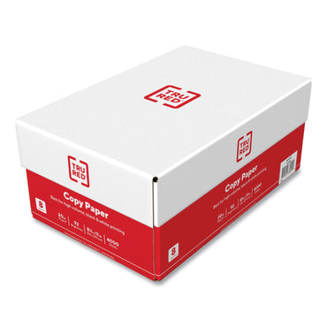 TRU RED Copy Paper, 92 Bright, 20 lb Bond Weight, 8.5 x 11, 500 Sheets/Ream, 8 Reams/Carton (TUD597024045)