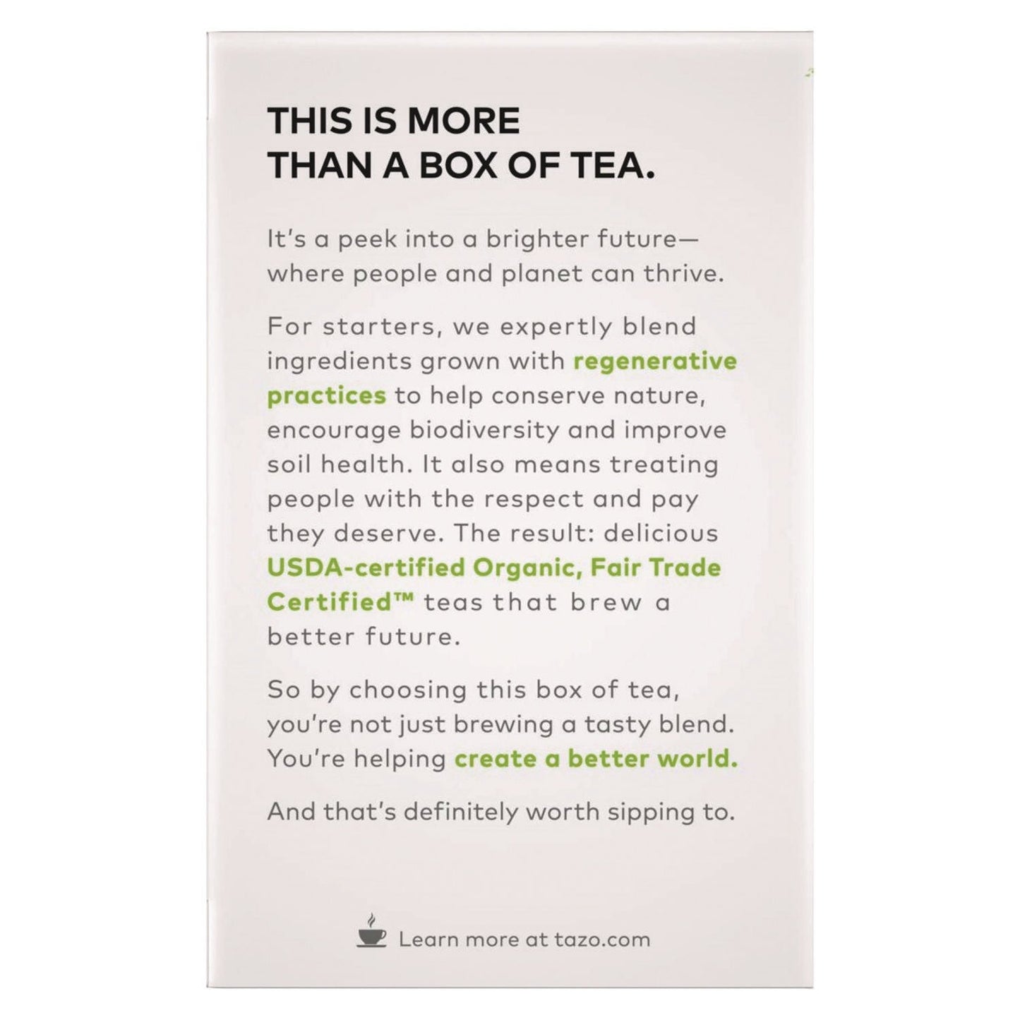 Seattle's Best Tea Bags, Organic Zen, 16/Box, 6 Boxes/Carton (TZO00309)