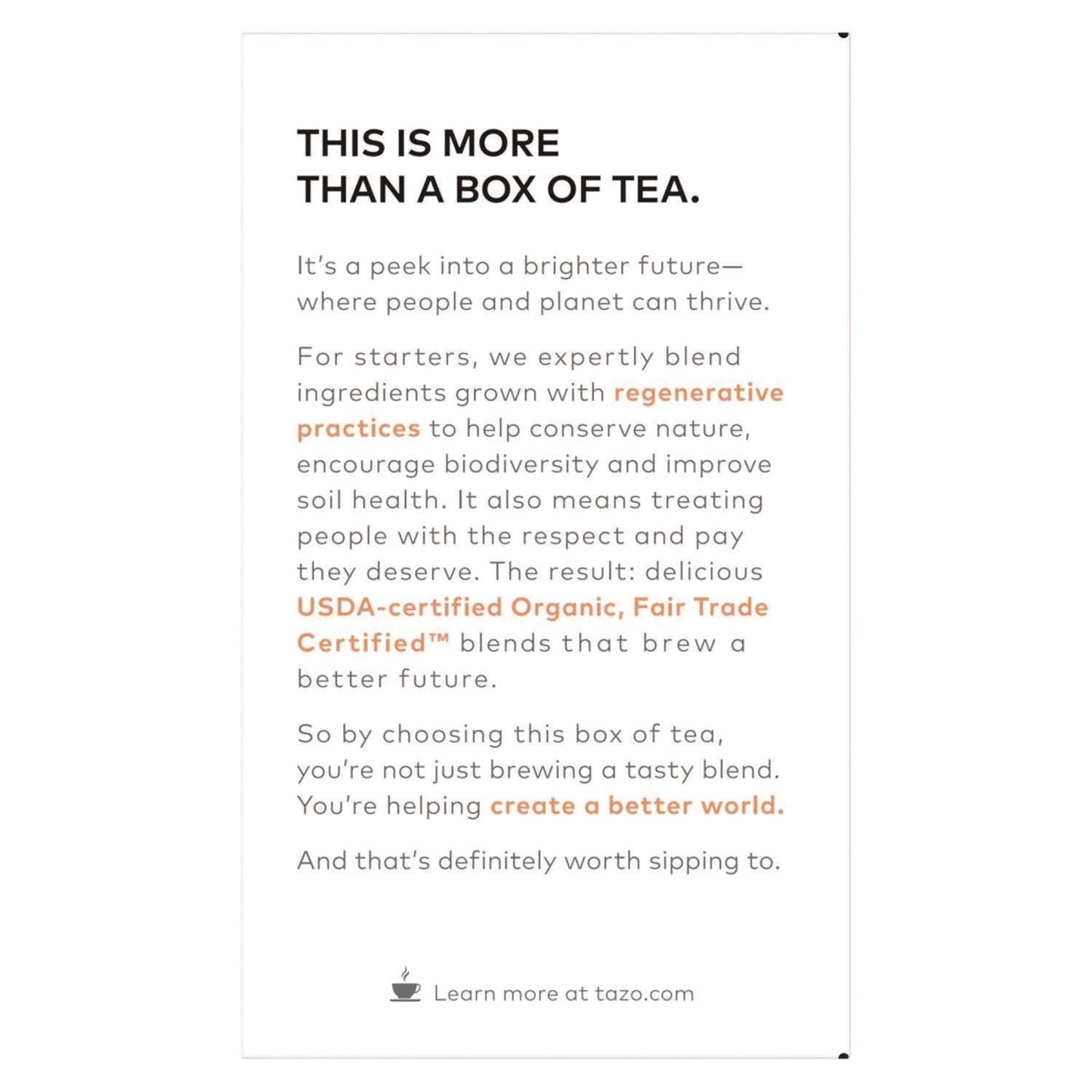 Seattle's Best Tea Bags, Organic Refresh Mint, 16/Box, 6 Boxes/Carton (TZO00350)
