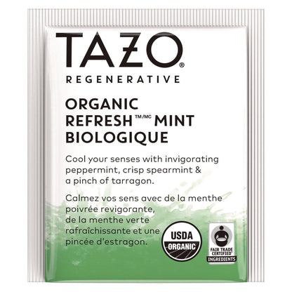 Seattle's Best Tea Bags, Organic Refresh Mint, 16/Box, 6 Boxes/Carton (TZO00350)