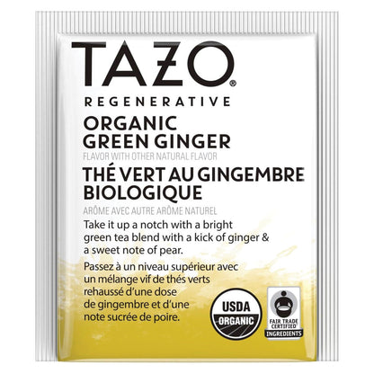 Seattle's Best Tea Bags, Organic Green Ginger, 16/Box, 6 Boxes/Carton (TZO00356)