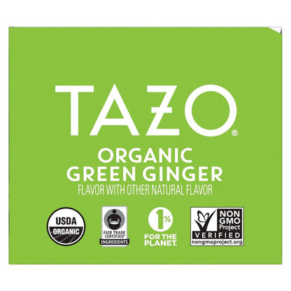 Seattle's Best Tea Bags, Organic Green Ginger, 16/Box, 6 Boxes/Carton (TZO00356)
