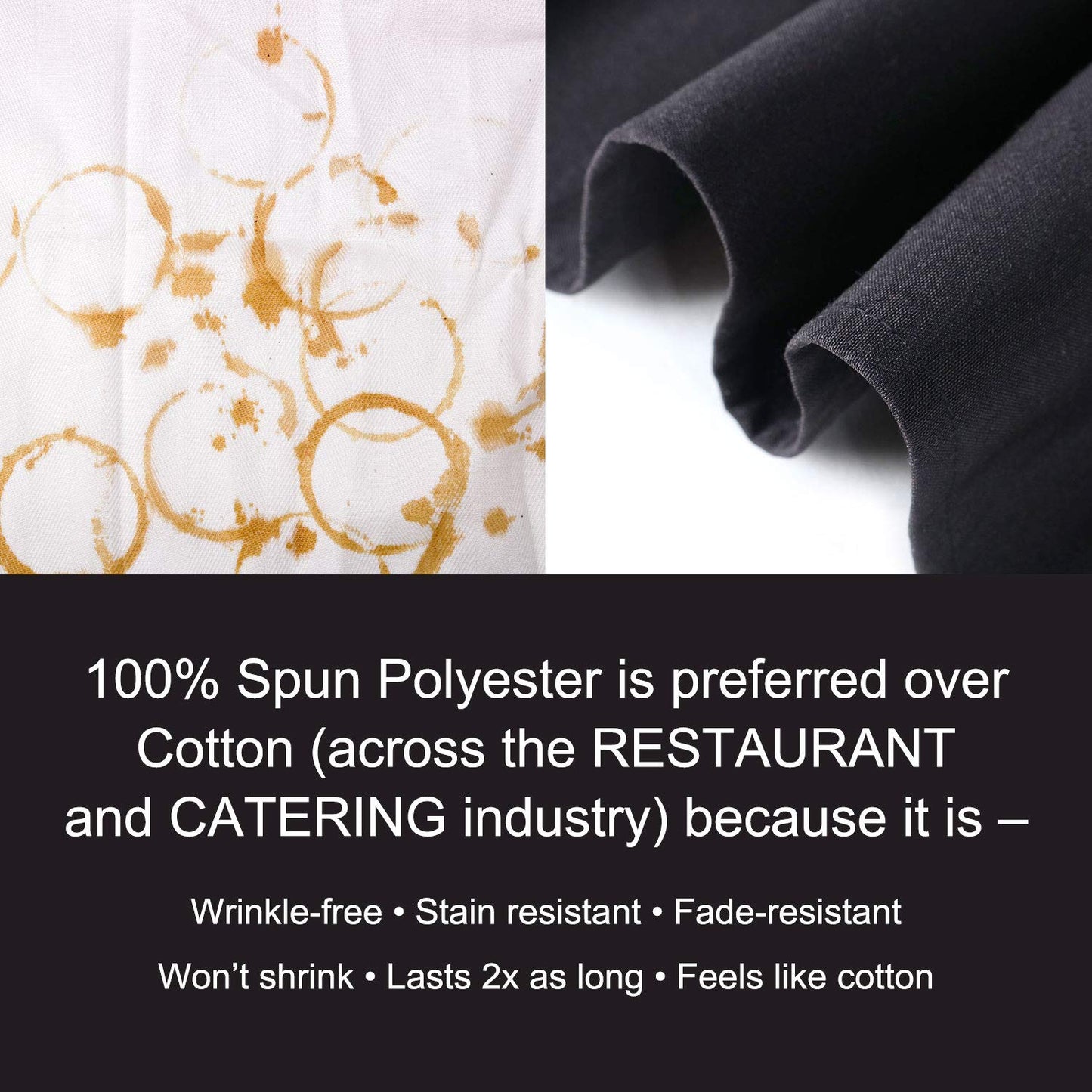 Hospeco® Mariposa Tablecloth 62x62 Black, 24/Case (HOSTL-62X62-BLACK-CS)