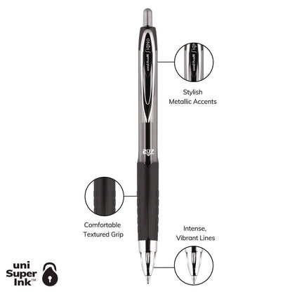 uniball Signo 207 Gel Pen, Retractable, Medium 0.7 mm, Assorted Ink and Barrel Colors, 5/Pack (UBC261221)