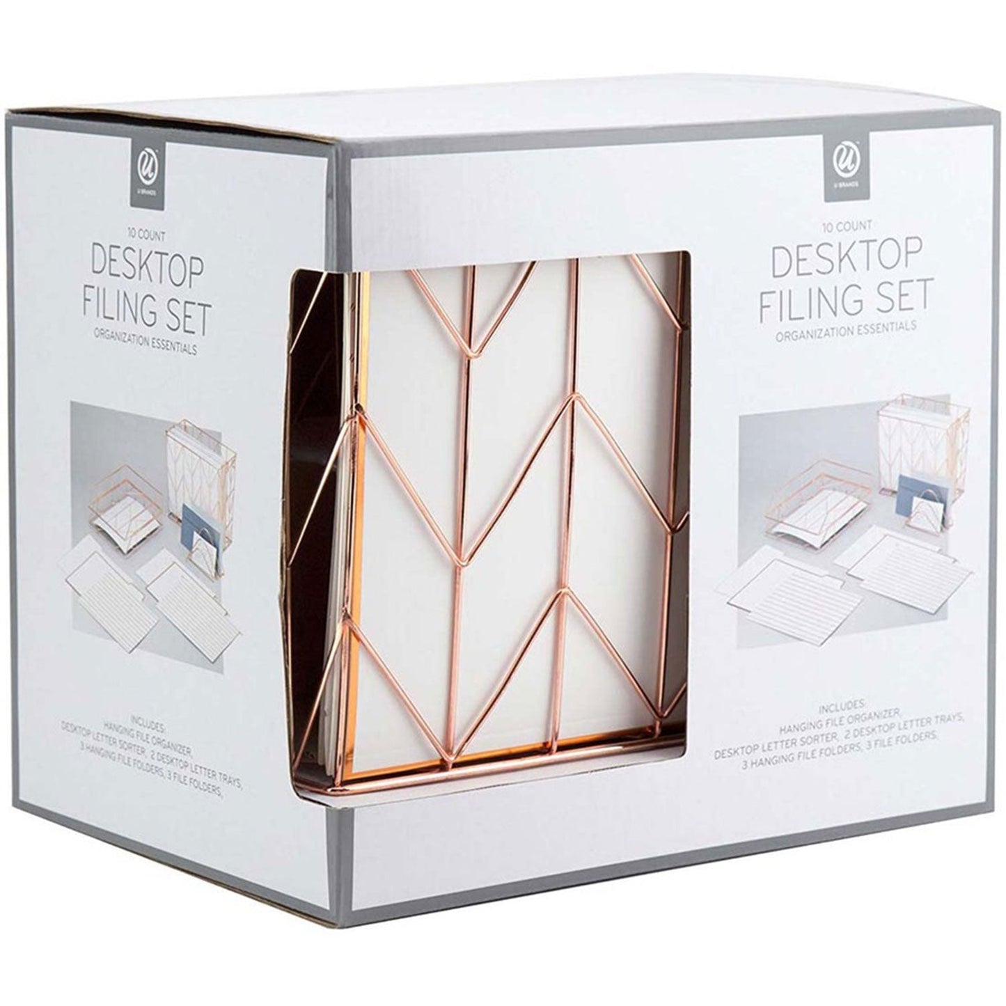 U Brands Desktop Fashion Filing Set - Rose Gold - 10 (UBR2104U0001)