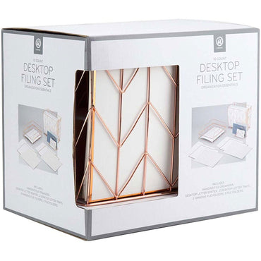 U Brands Desktop Fashion Filing Set - Rose Gold - 10 (UBR2104U0001)