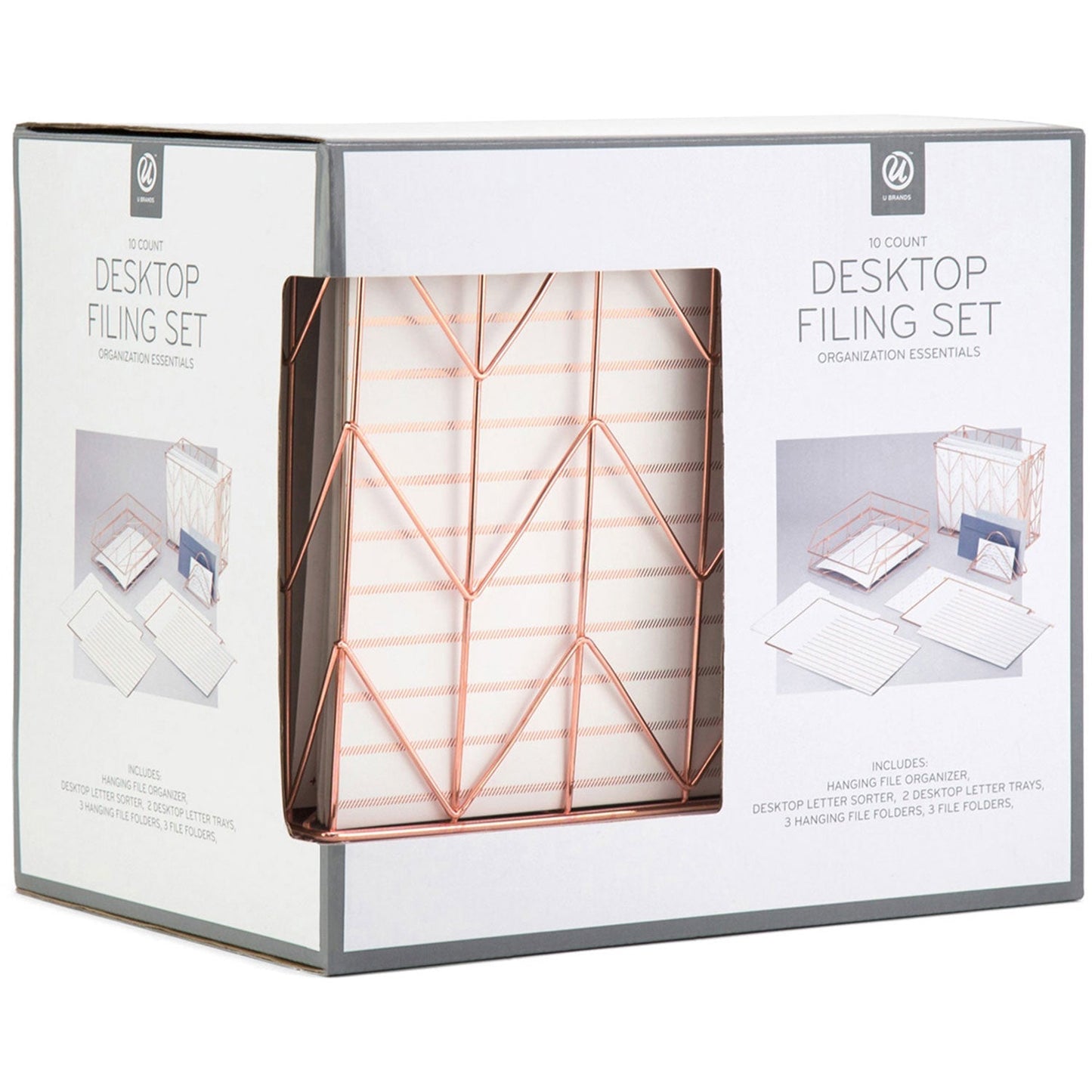 U Brands Desktop Fashion Filing Set - Rose Gold - 10 (UBR2104U0001)