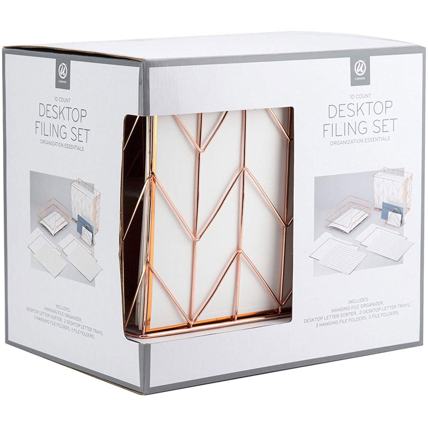 U Brands Desktop Fashion Filing Set - Rose Gold - 10 (UBR2104U0001)