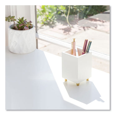 U Brands Juliet Pencil Cup, 3"w x 3"d x 4"h, White (UBR3466U0312)