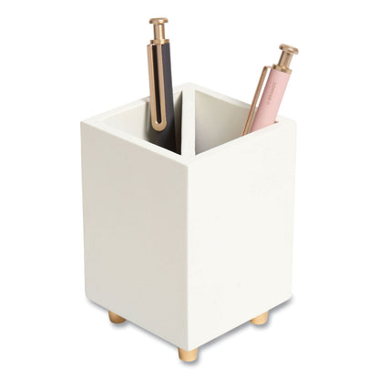 U Brands Juliet Pencil Cup, 3"w x 3"d x 4"h, White (UBR3466U0312)