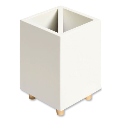 U Brands Juliet Pencil Cup, 3"w x 3"d x 4"h, White (UBR3466U0312)