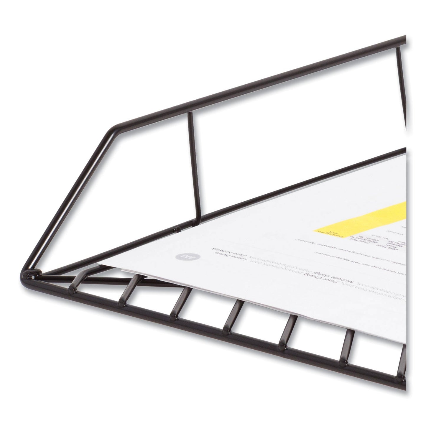 U Brands Vena Paper Tray, 1 Section, Holds 11" x 8.5" Sheets, 10.04 x 12.44 x 2.01, Black (UBR3840U0312)