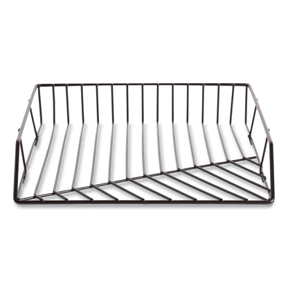 U Brands Vena Paper Tray, 1 Section, Holds 11" x 8.5" Sheets, 10.04 x 12.44 x 2.01, Black (UBR3840U0312)