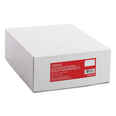 Universal® Peel Seal Strip Business Envelope, #10, Square Flap, Self-Adhesive Closure, 4.13 x 9.5, White, 500/Box (UNV36003)