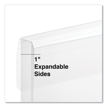 Universal Side Opening Poly Envelopes, 1" Expansion, Letter Size, Clear, 10/Pack (UNV50770)