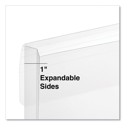 Universal Side Opening Poly Envelopes, 1" Expansion, Letter Size, Clear, 10/Pack (UNV50770)