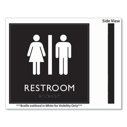Headline Sign ADA Sign, Unisex Restroom, Plastic, 8 x 8, Clear/White (USS66910)