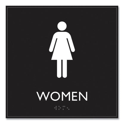 Headline Sign ADA Sign, Women, Plastic, 8 x 8, Clear/White (USS66912)