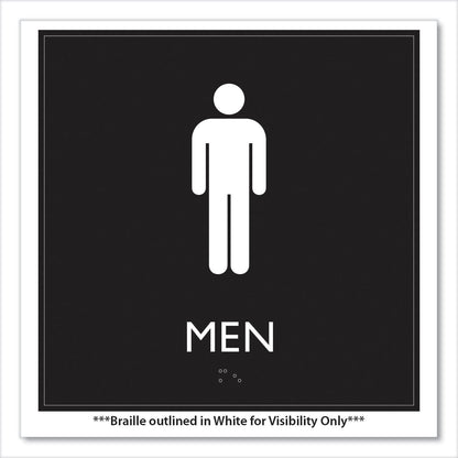 Headline Sign ADA Sign, Men, Plastic, 8 x 8, Clear/White (USS66914)