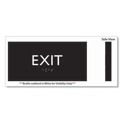 Headline Sign ADA Sign, Exit, Plastic, 4 x 4, Clear/White (USS69922)