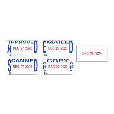 U.S. Stamp & Sign Economy 5-in-1 Date Stamp, Self-Inking, 1 x 1 5/8, Blue/Red (USSE4756)