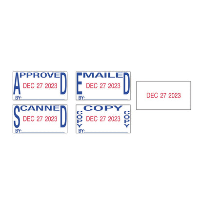 U.S. Stamp & Sign Economy 5-in-1 Date Stamp, Self-Inking, 1 x 1 5/8, Blue/Red (USSE4756)