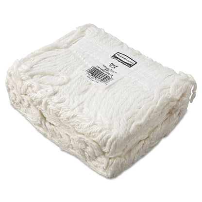 Rubbermaid Economy Cut-End Rayon Mop Head, 24oz, 1" Band, White, 12/Carton (V418WH)