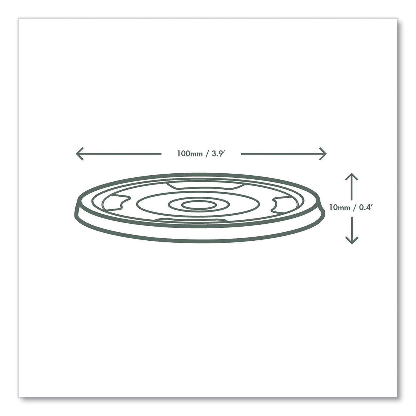 Vegware 96 Series Cold Cup Lids, Fits 96-Series Cups,1,000/Carton (VEGC96FCH)