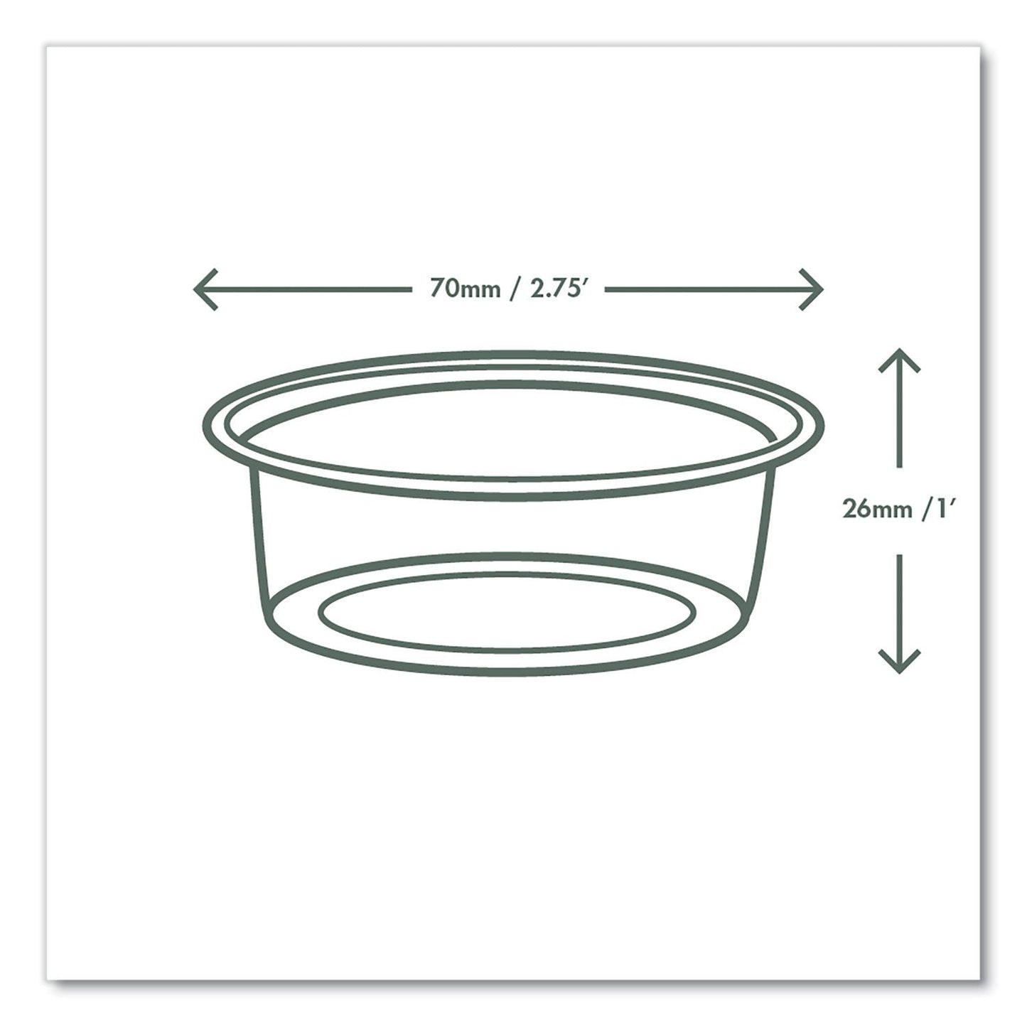 Vegware Portion Pots, 2 oz, Clear, 2,000/Carton (VEGCF7057)