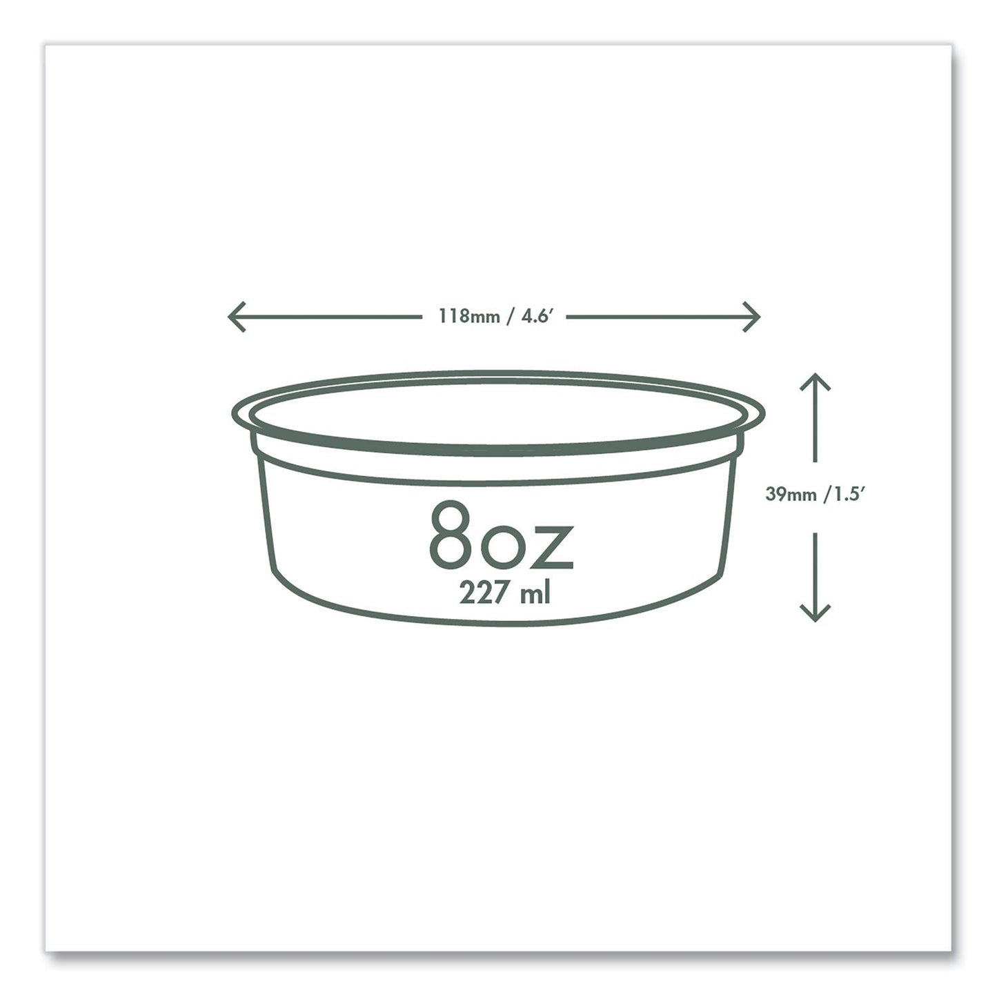 Vegware Round Deli Pots, 8 oz, 4.6" Diameter x 1.5"h, Clear, Plastic, 500/Carton (VEGCFDC08)