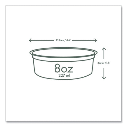 Vegware Round Deli Pots, 8 oz, 4.6" Diameter x 1.5"h, Clear, Plastic, 500/Carton (VEGCFDC08)