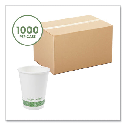 Vegware 89-Series Hot Cup, 12 oz, Green/White, 1,000/Carton (VEGLV12G)