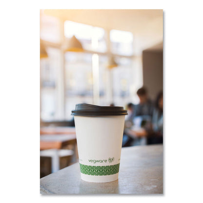 Vegware 89-Series Hot Cup, 12 oz, Green/White, 1,000/Carton (VEGLV12G)