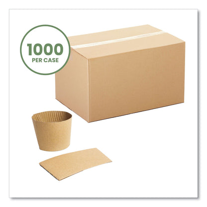 Vegware Kraft Hot Cup Sleeves, Fits Vegware 89-Series Hot Cups, Kraft, 1,000/Carton (VEGQ2)