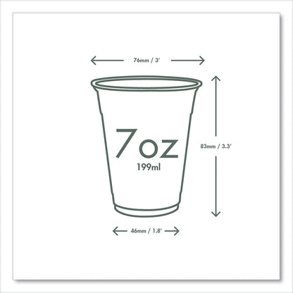 Vegware 76-Series Cold Cup, 7 oz, Clear/Green, 1,000/Carton (VEGR200G)